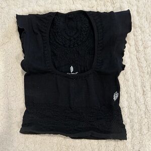 FP Movement by Free People Black Lace Crop Top